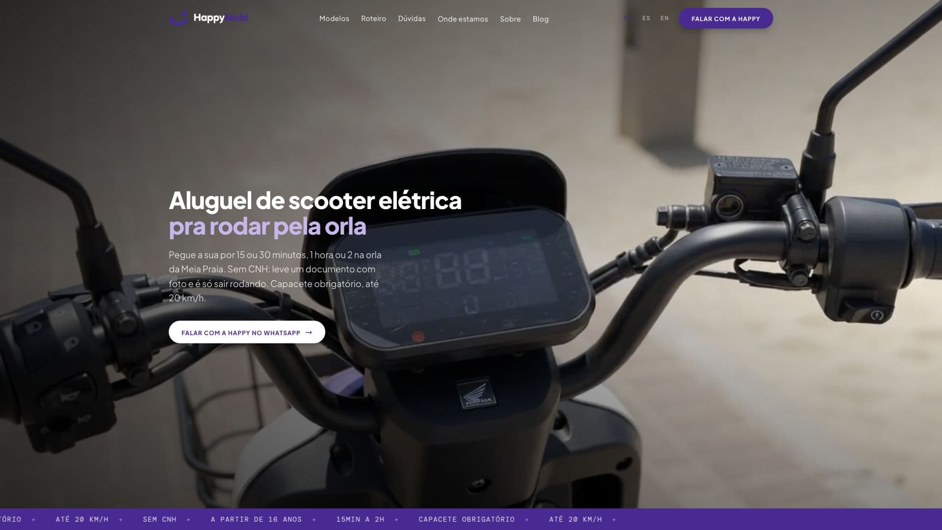 Prévia do site HappyMobi