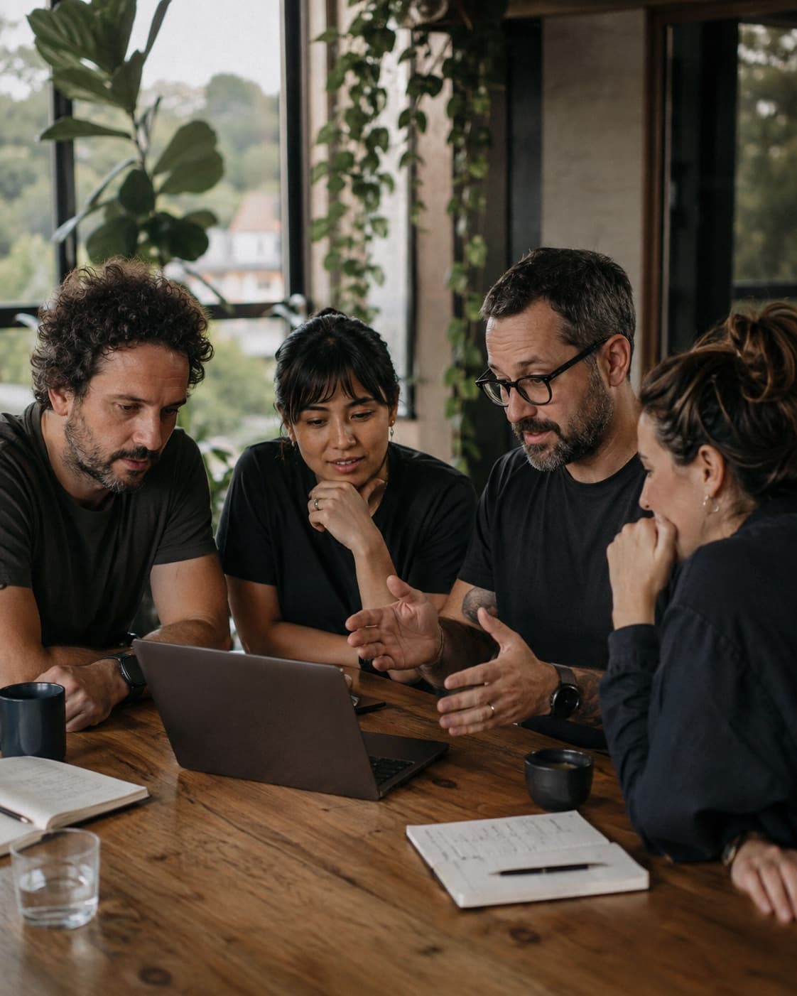 The Tensoor team gathered informally around a laptop